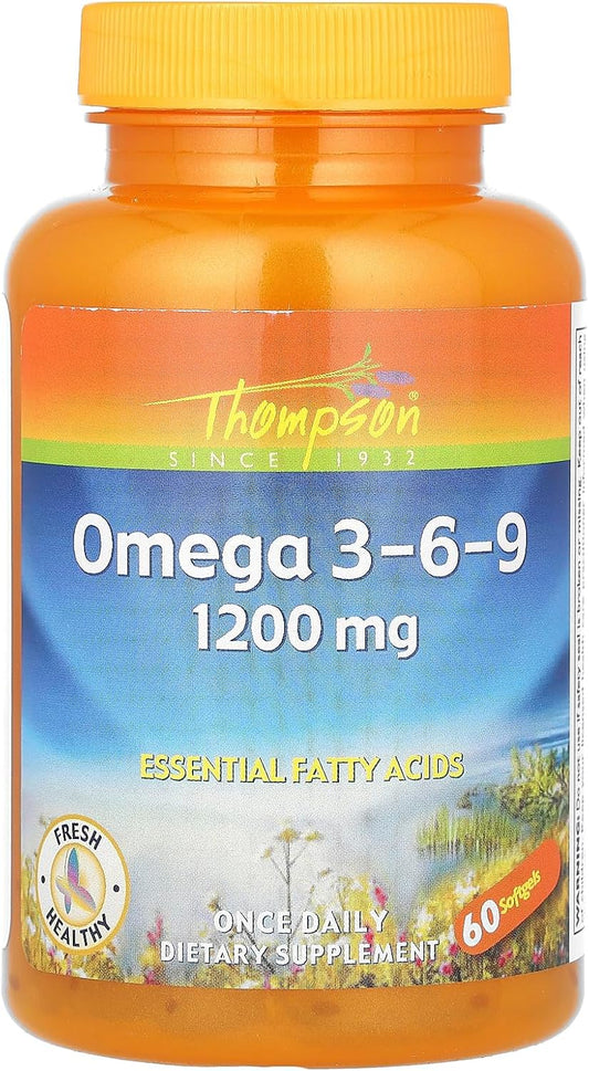 Thompson Omega 3-6-9 Softgel Supplement 1200mg 60 Count Bottle