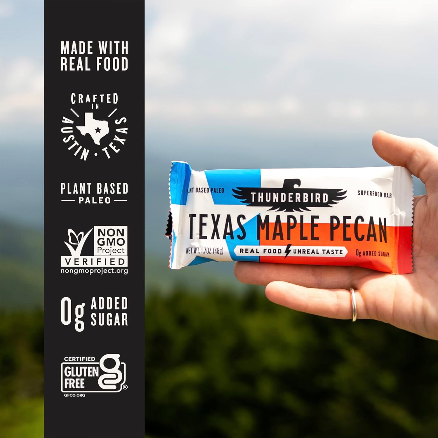 Thunderbird Energetica Texas Maple Pecan Energy Snack Bars - Gluten-Free, Protein-Packed, Vegan Paleo, Non-GMO, No Added Sugar - 12 Count, 1.7 oz. Bars