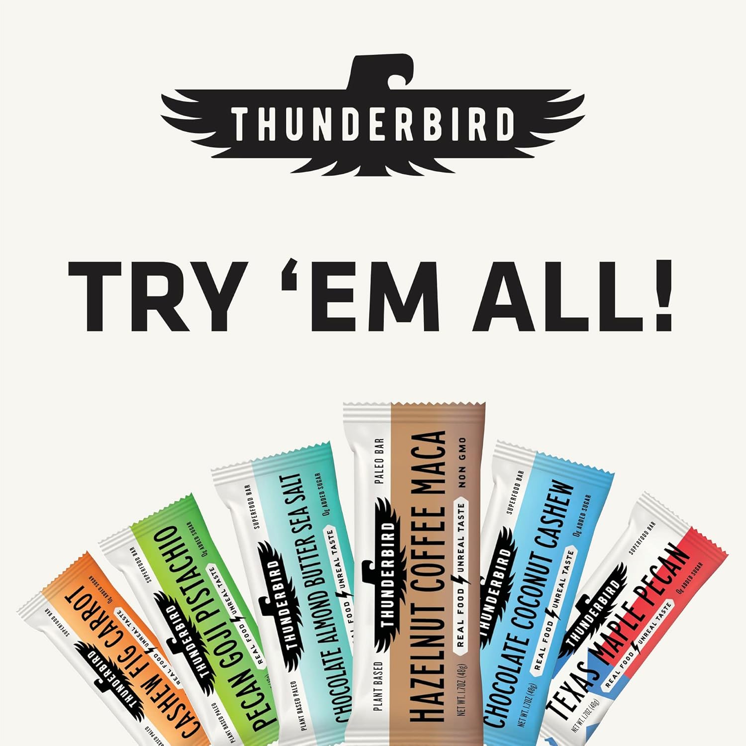 Thunderbird Energetica Texas Maple Pecan Energy Snack Bars - Gluten-Free, Protein-Packed, Vegan Paleo, Non-GMO, No Added Sugar - 12 Count, 1.7 oz. Bars