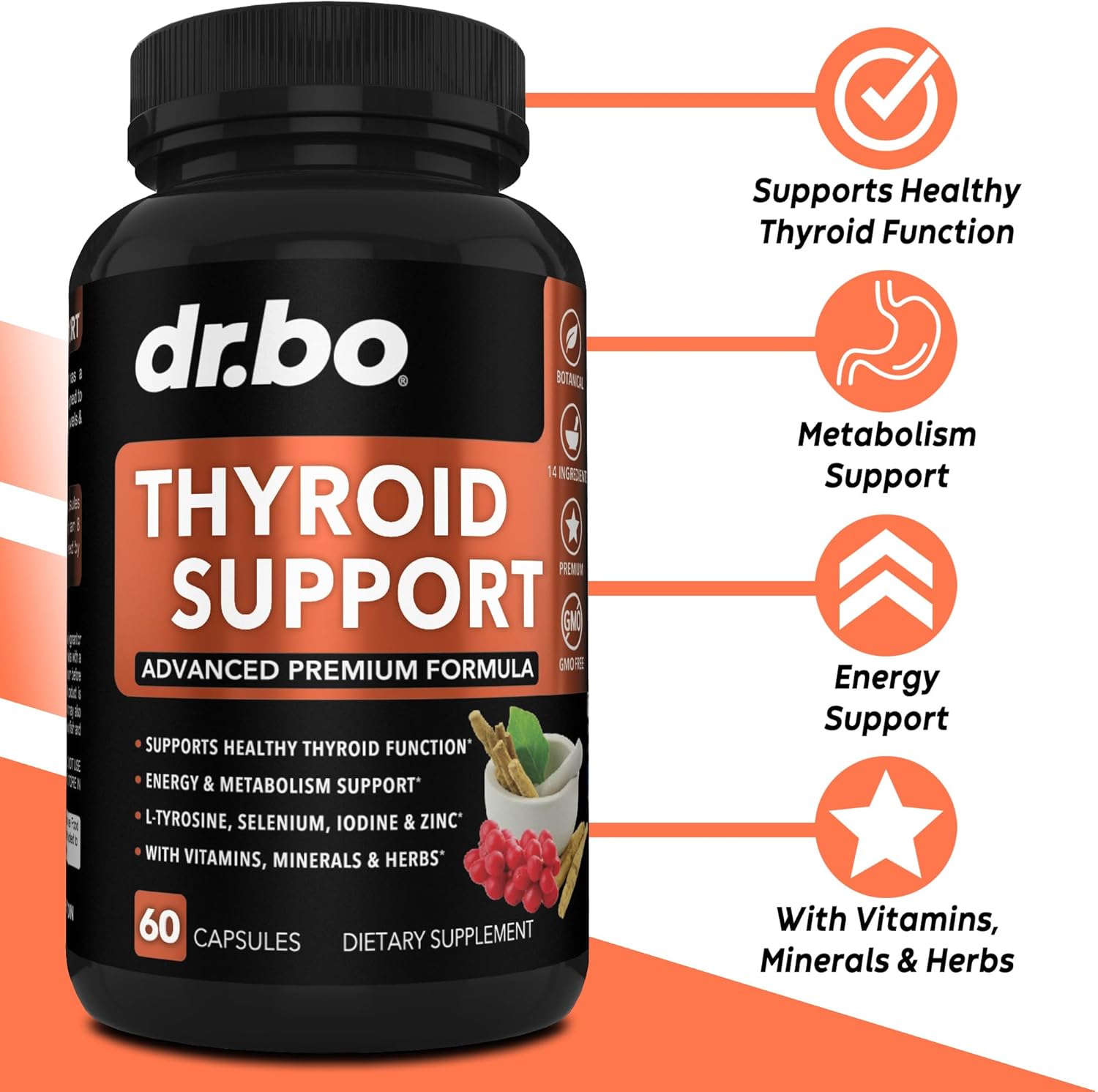 Thyroid Adrenal Supplements by Dr. BO for Men and Women - Improve Your Health Today!