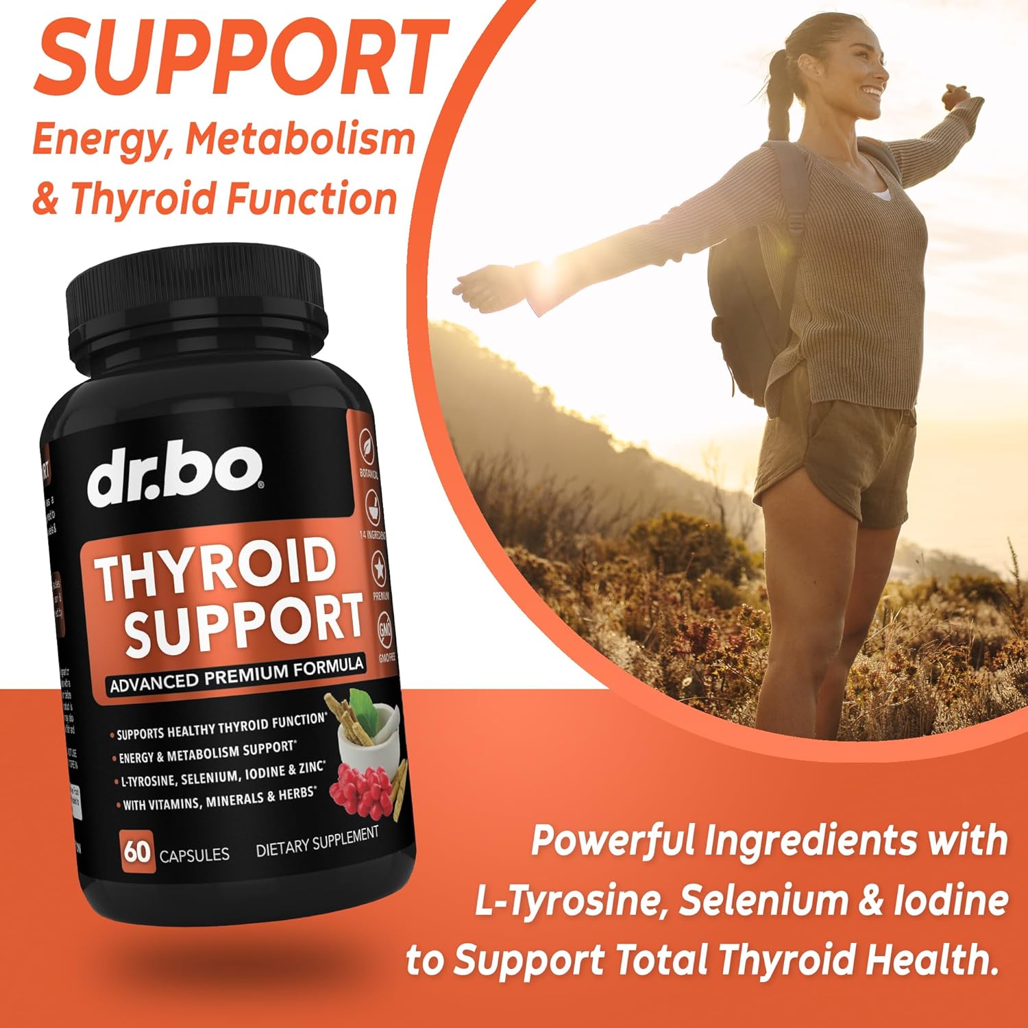 Thyroid Adrenal Supplements by Dr. BO for Men and Women - Improve Your Health Today!