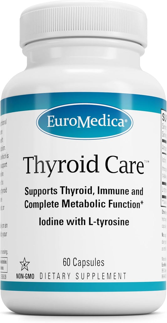 Thyroid Care Immune Health & Energy Support Formula with Iodine & L-Tyrosine - 60 Capsules