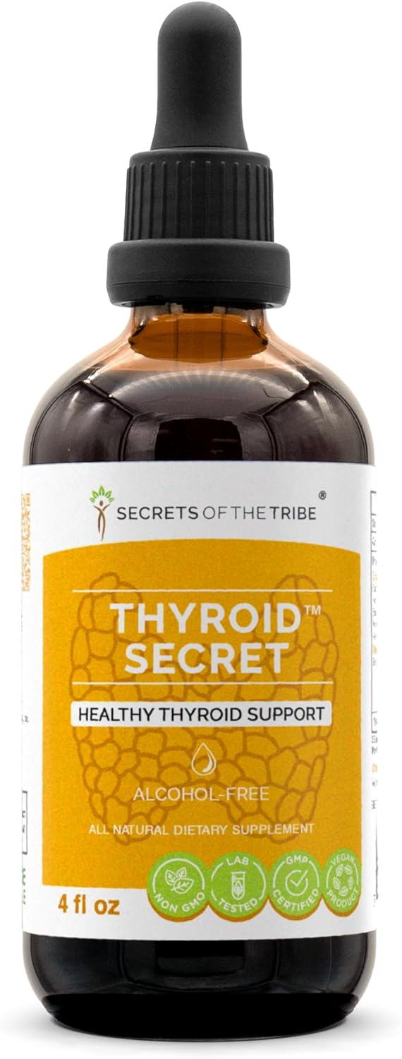 Thyroid Secret Herbal Supplement Liquid Extract for Healthy Thyroid Support by Secrets of the Tribe (4 fl oz)