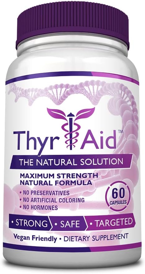 Thyroid Supplement with Iodine, Kelp, and Ashwagandha - Vegan - 60 Capsules