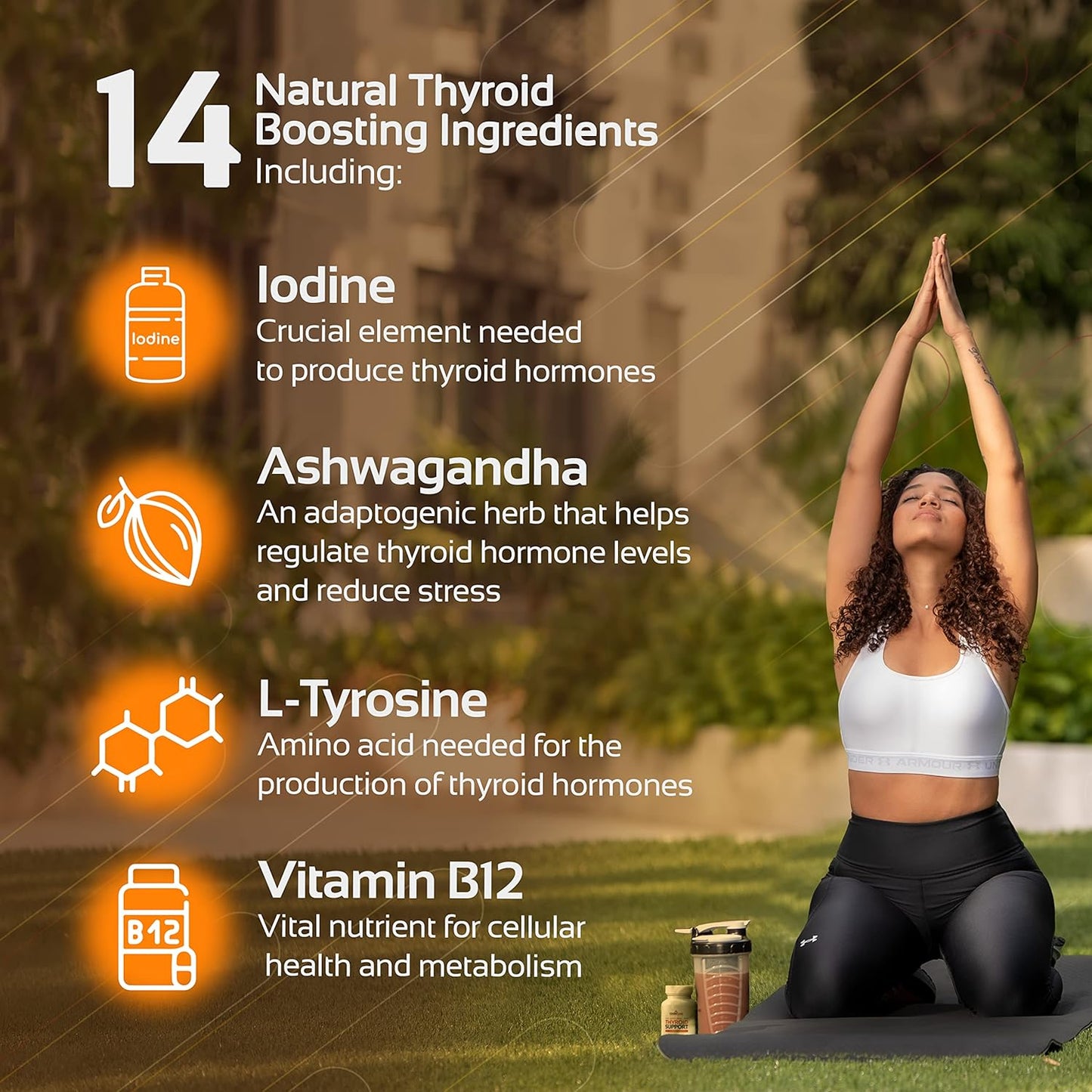 Thyroid Support Complex Supplement for Energy, Focus & Metabolism - Iodine, B12, Selenium, Zinc, Ashwagandha & More - Men and Women's Thyroid Support Formula