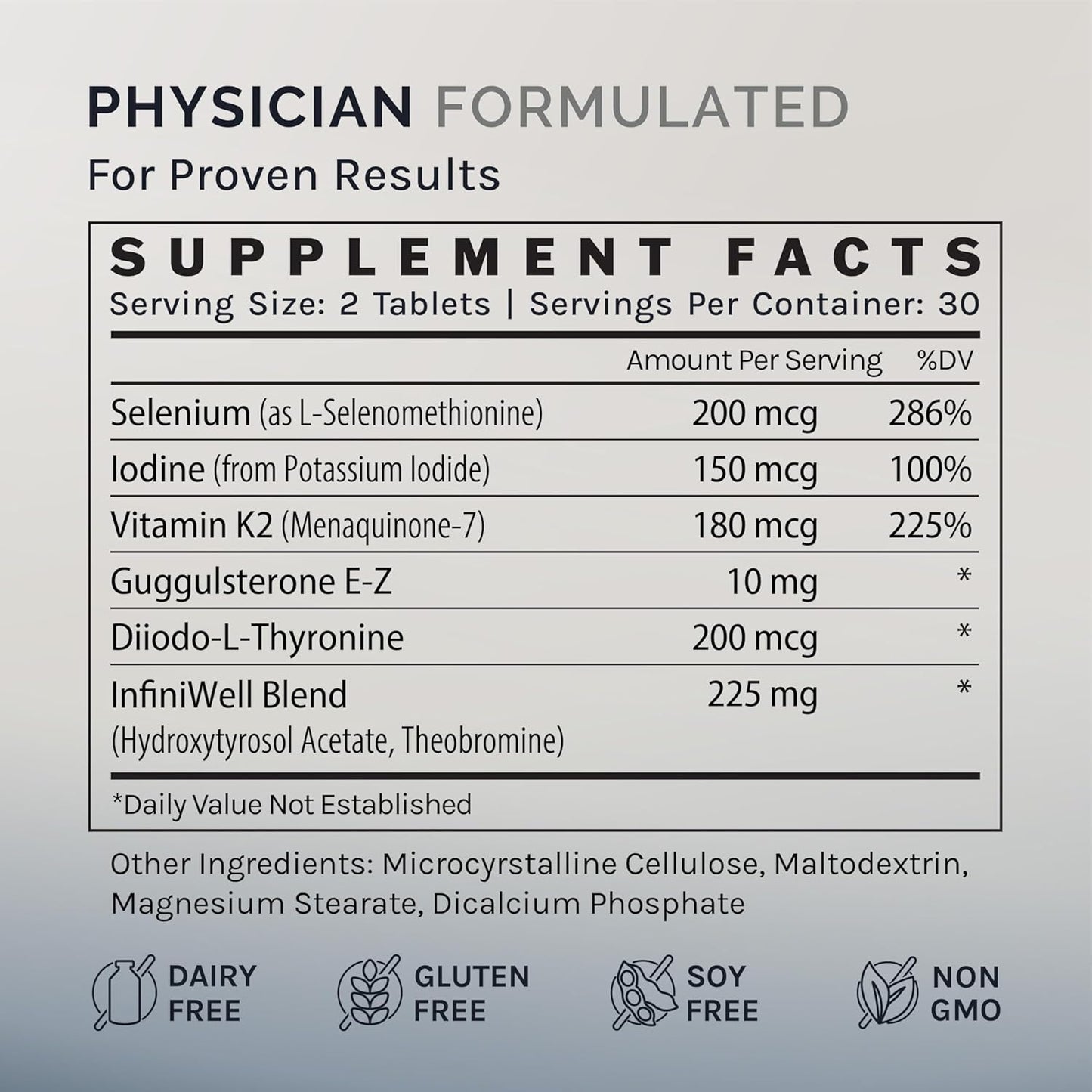 Thyroid Support+ for Men & Women, Hormone & Adrenal Support with Selenium & Iodine - 60 Tablets