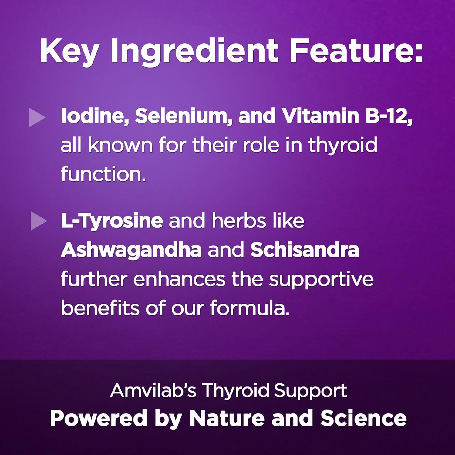 Thyroid Support Supplement with Iodine, Vitamin B12 & Essential Nutrients for Metabolism & Energy - 60 Capsules for Cognitive Health & Wellness