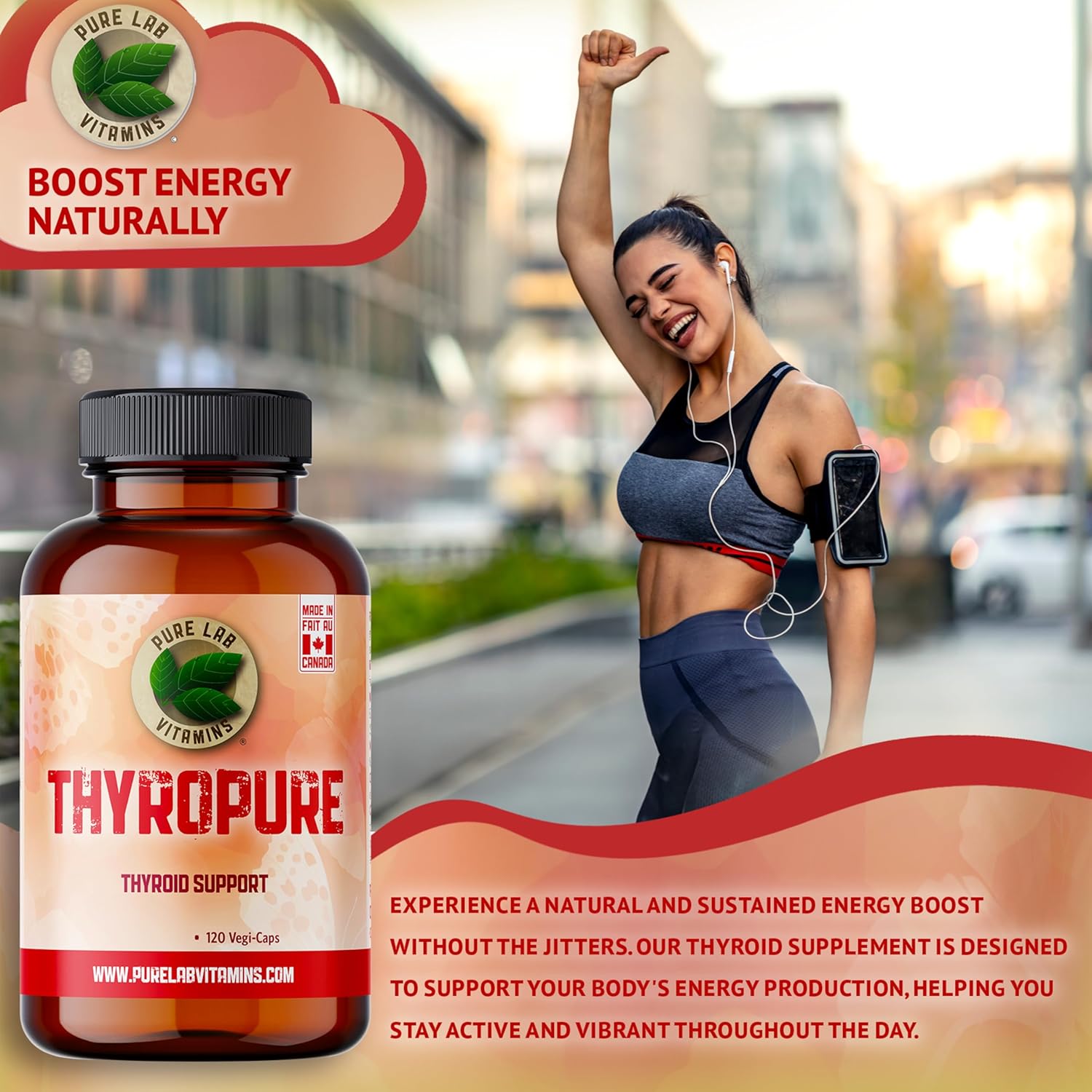 ThyroPure 120 Vegi-Caps - Immune System Support Supplement for Men and Women - Prevent Iodine Deficiency - Pure Lab Vitamins