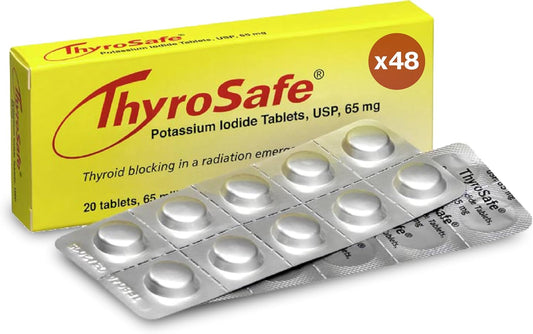 ThyroSafe 65mg Potassium Iodide Tablets - 960 Pack for Thyroid Protection from Radiation