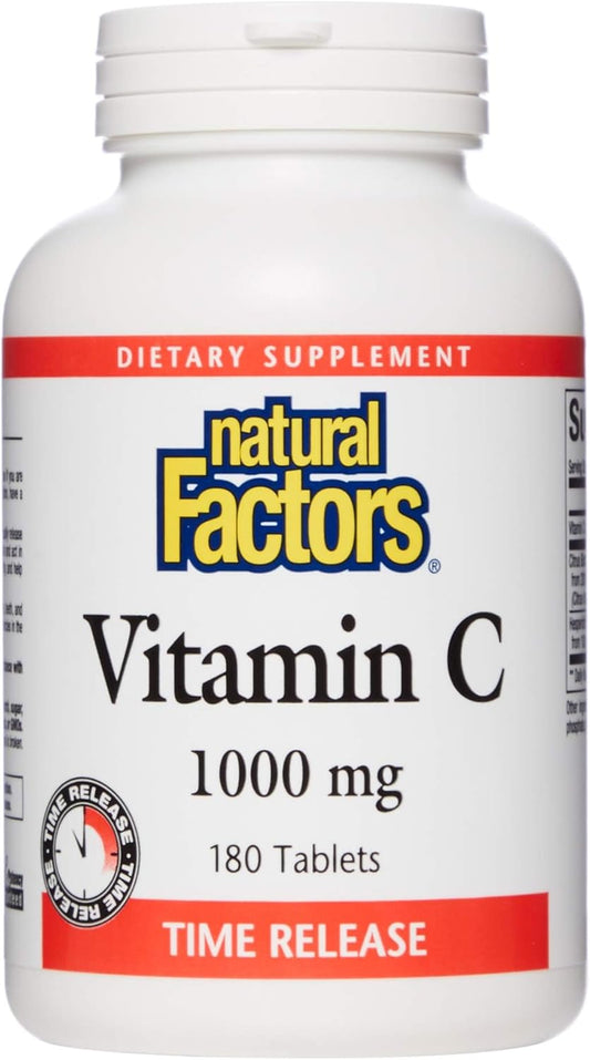 Time Release Natural Factors Vitamin C 1000mg: Antioxidant & Immune Support, 180 Tablets