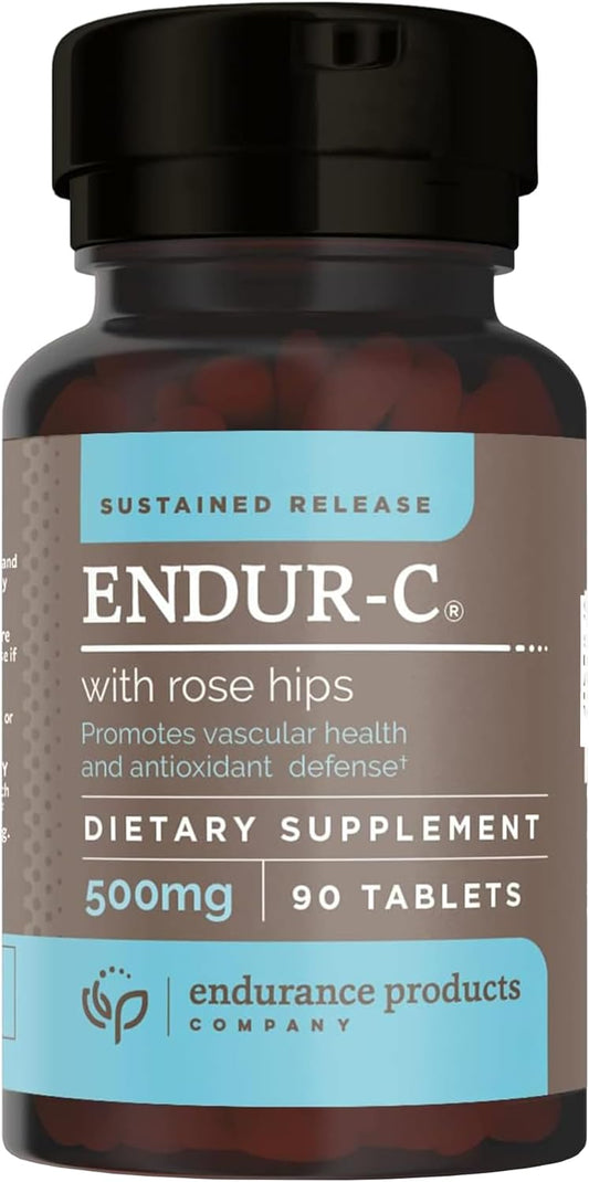 Time Release Vitamin C Supplement Tablets with Rose HIPS for Optimal Absorption - 500mg, 90 Tablets