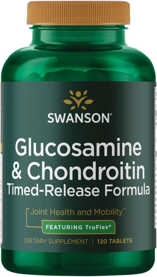 Timed-Release Glucosamine & Chondroitin Sulfate 750/600mg 120 Tablets by Swanson