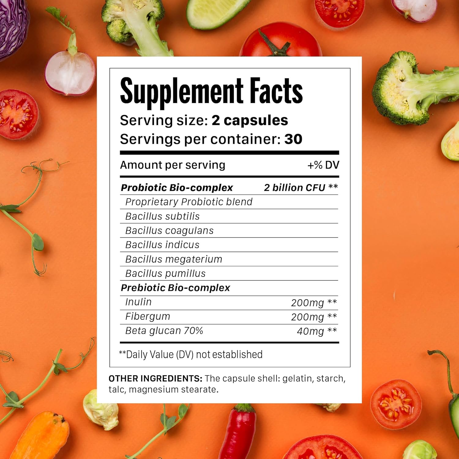 TMA Medispores Gut Health Supplement with 5 Probiotic & Prebiotic Strains - Digestive & Immune Support for Adults & Kids - Non-GMO, Gluten-Free - 60 Pills (2 Billion CFU)