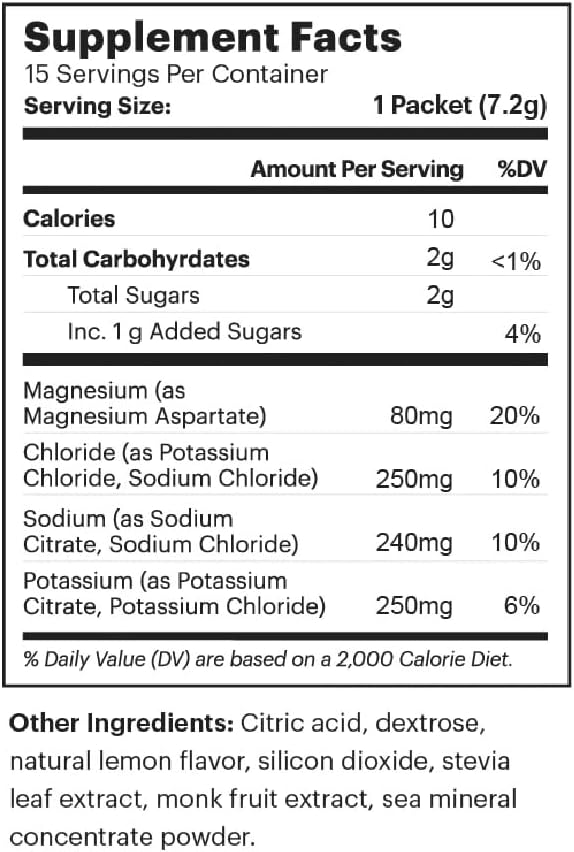 Tom Brady Lemonade Flavored Electrolyte Supplement Powder - 15 Stickpacks, Vegan, Low Sugar & Calorie, Non-GMO, Gluten-Free