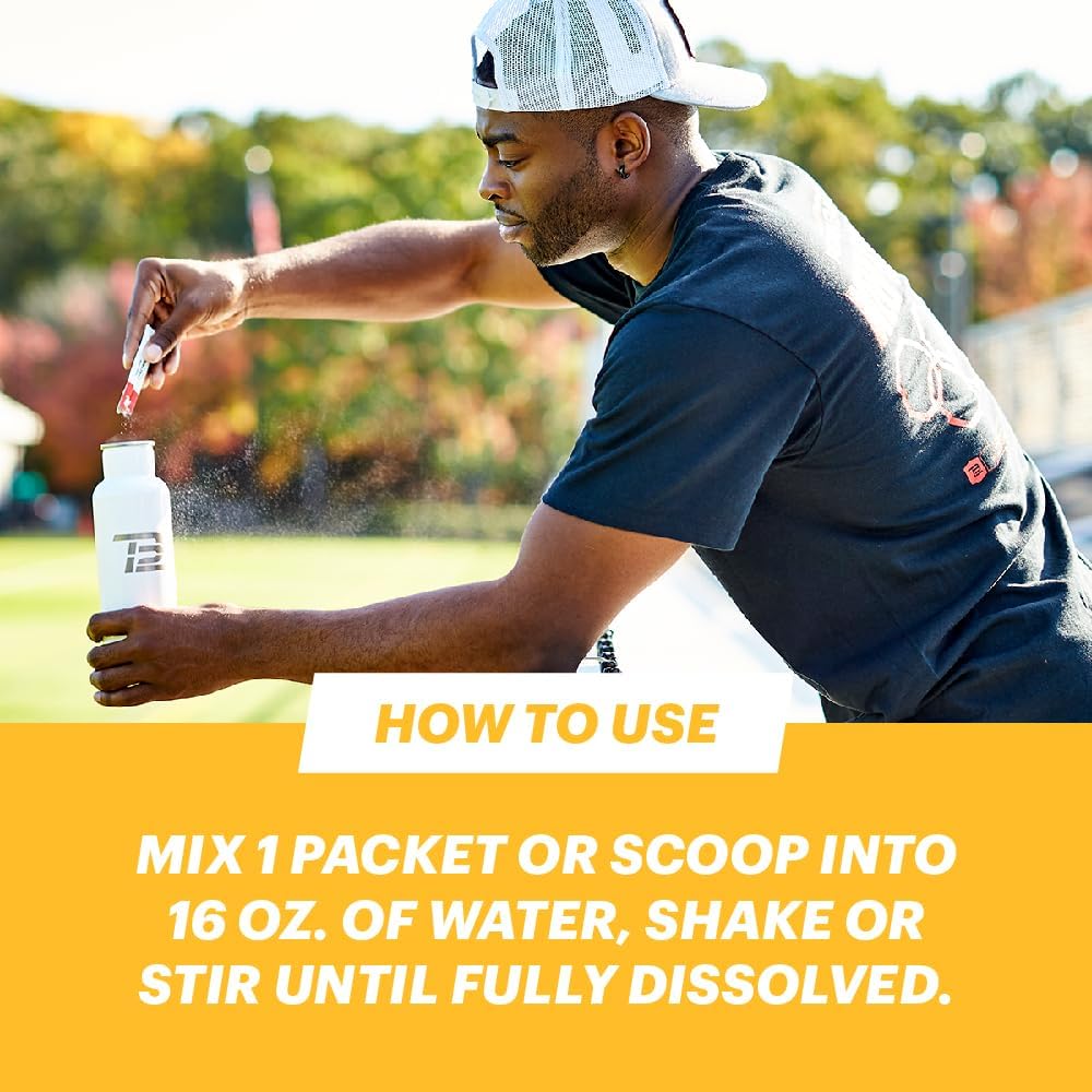 Tom Brady Lemonade Flavored Electrolyte Supplement Powder - 15 Stickpacks, Vegan, Low Sugar & Calorie, Non-GMO, Gluten-Free