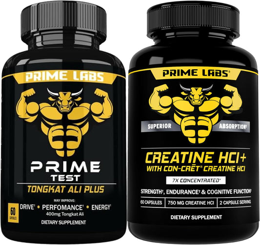 Tongkat Ali Plus and Creatine HCl Capsules Bundle - 60 ct Each