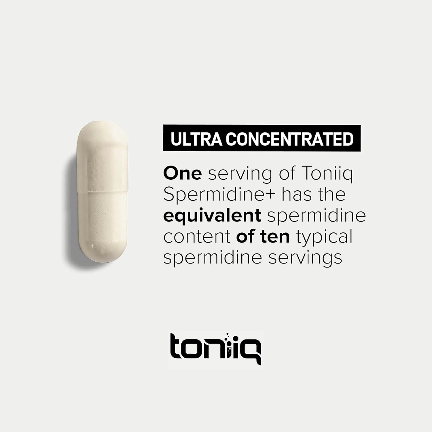 Toniiq 22mg Ultra Concentrated Spermidine Supplement - Men & Women - Rice Germ Extract - 60 Capsules