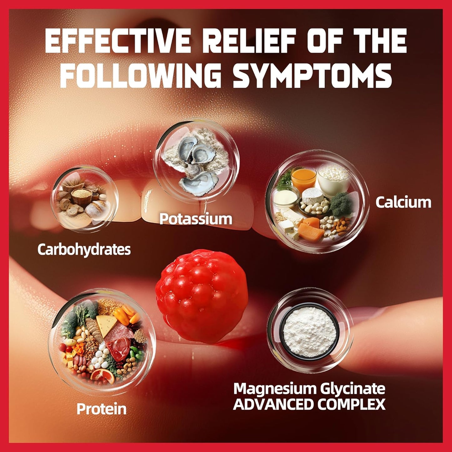 Top-Rated Sugar Free Magnesium Gummies with Potassium, Vitamin D, B6, CoQ10 for Relaxation & Sleep - 60 Strawberry Chews