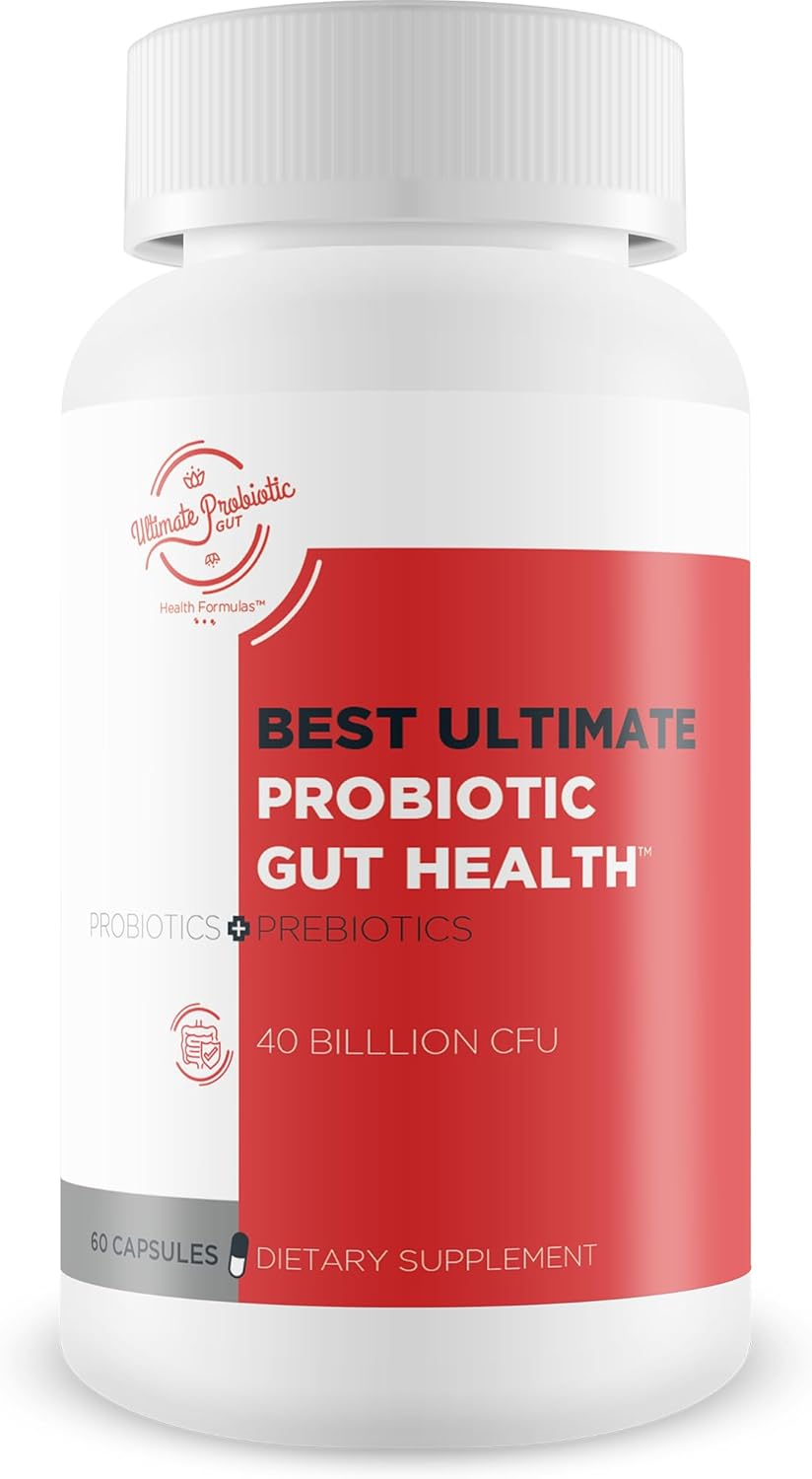 Top Rated Ultimate Probiotic for Gut Health - Advanced Gut & Reflux Support - 40 Billion Cfu Probiotics & Prebiotics - Enhance Gut Health & Prevent Leaky Gut - Promote Sphincter Health