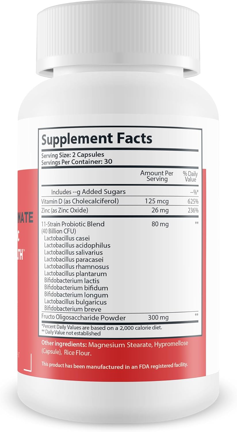 Top Rated Ultimate Probiotic for Gut Health - Advanced Gut & Reflux Support - 40 Billion Cfu Probiotics & Prebiotics - Enhance Gut Health & Prevent Leaky Gut - Promote Sphincter Health