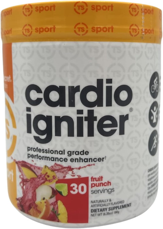 Top Secret Nutrition Cardio Igniter Pre-Workout Supplement 6.35 oz Fruit Punch - Beta-Alanine, L-Carnitine, Red Beet Extract