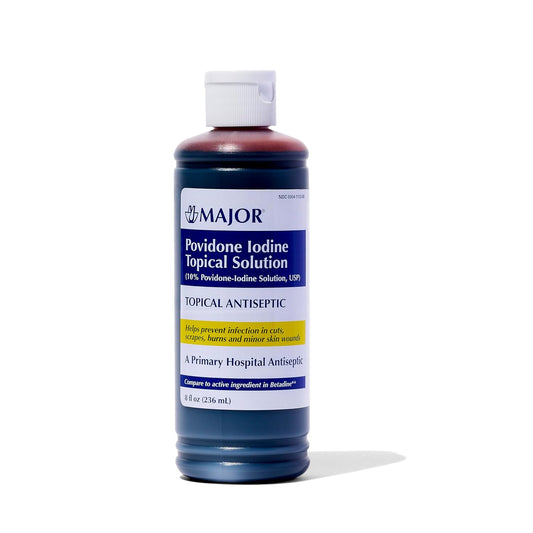 Topical Antiseptic Solution for Cuts, Scrapes, Burns - 10% Povidone-Iodine - 8 Fl. Oz.