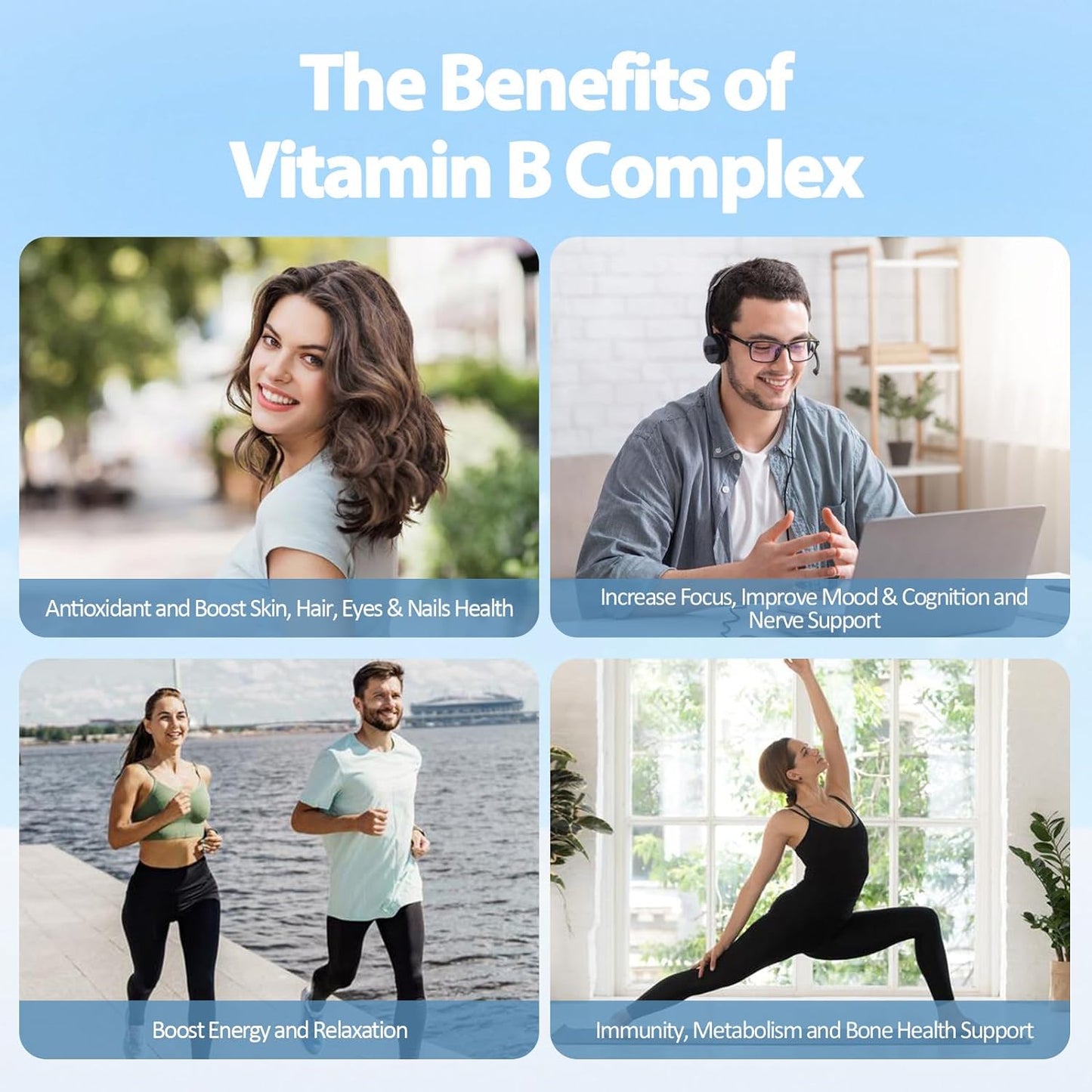 Totaria 13-in-1 Vitamin B Complex Plus with B1, B2, B3, B4, B5, B6, B7, B8, B9, B12, C, D3, K2 - 120 Caps/Bottle - 2 Bottles