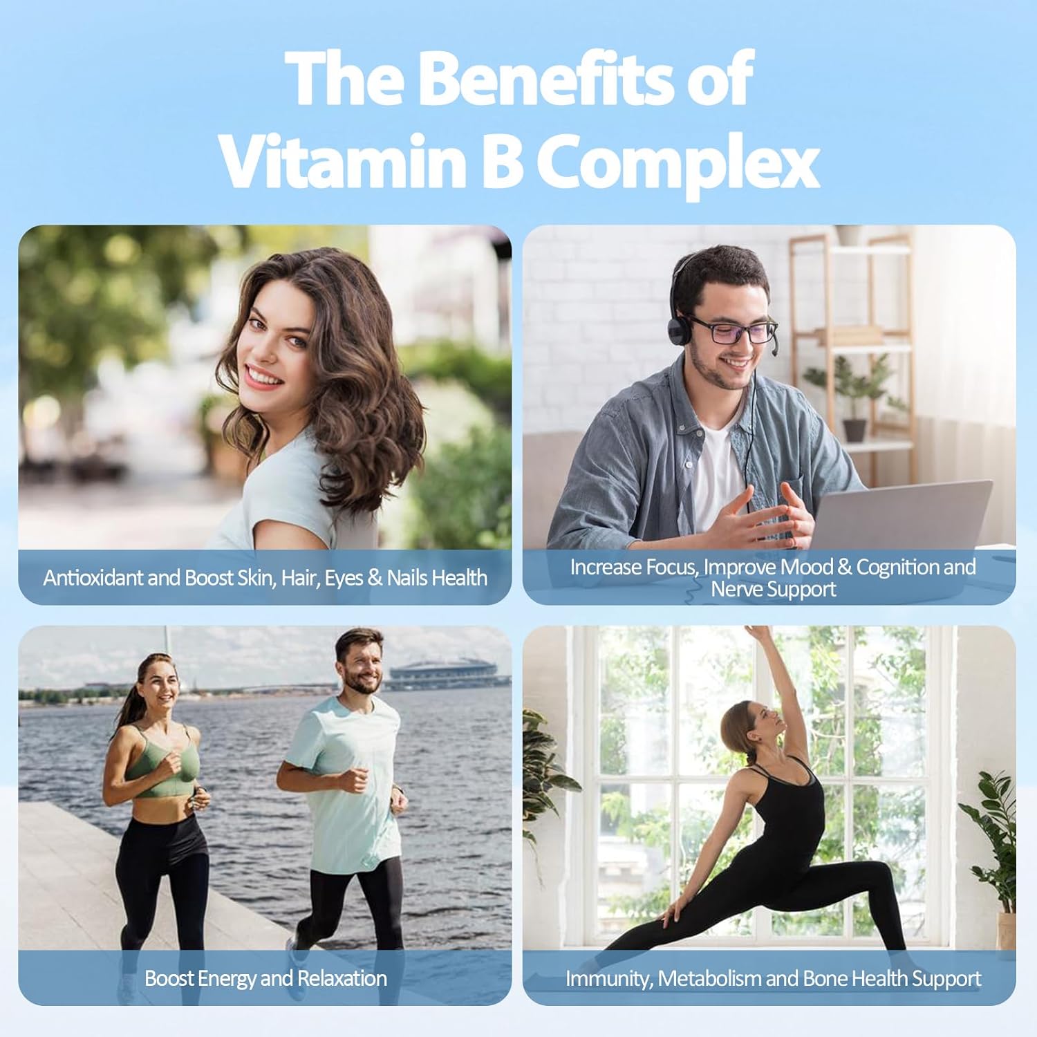Totaria 13-in-1 Vitamin B Complex Plus with B1, B2, B3, B4, B5, B6, B7, B8, B9, B12, C, D3, K2 - 120 Caps/Bottle - 2 Bottles
