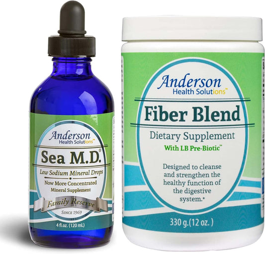 Trace Minerals Drops & Fiber Blend Bundle for Ultimate Health Boost by Mineral Resources International, Inc.