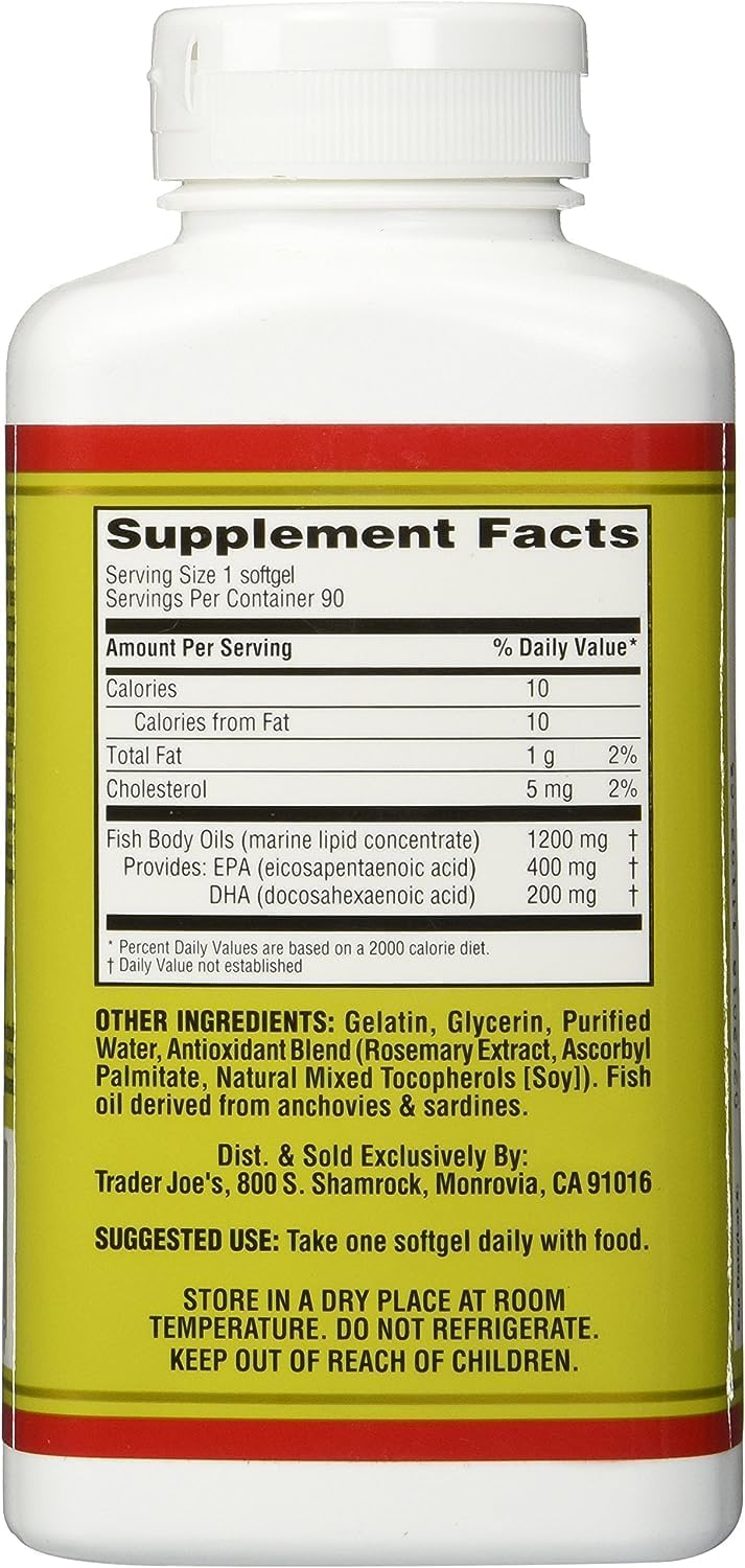 Trader Joe's Omega-3 Fatty Acids Dietary Supplement - Molecularly Distilled Formula