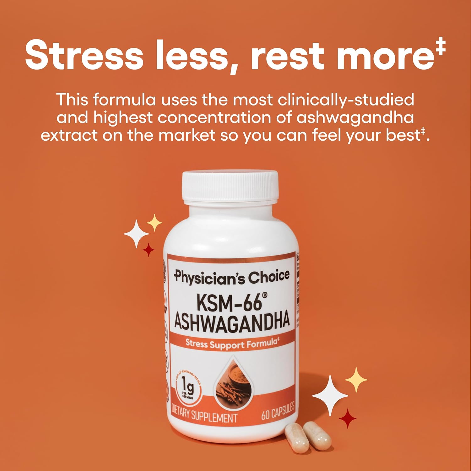 Tranquil Tummy Bundle: Physician's CHOICE Bloat & Gas Probiotic with KSM-66 Ashwagandha - 30ct + 60ct