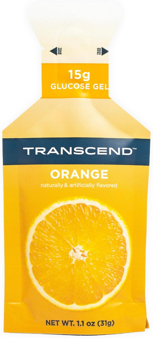 Transcend Foods Orange Gels - 1.1 oz, 100 Pack - Fast-Acting Carb Gel, Orange Flavor - Caffeine and Gluten Free - BoostGo Australia