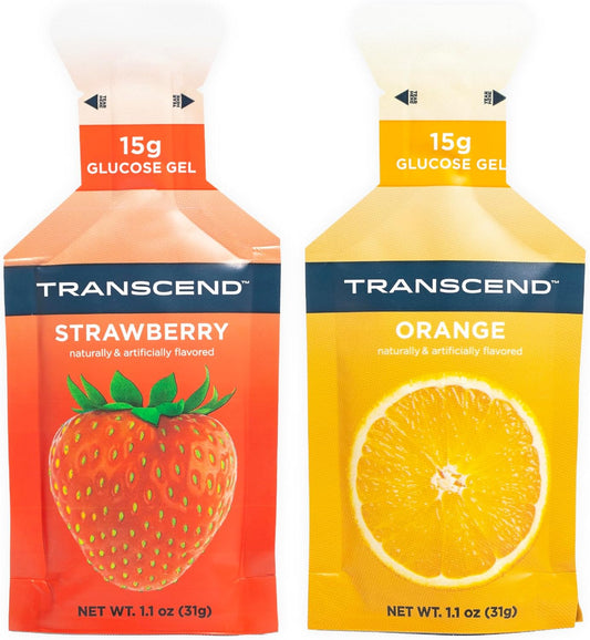 Transcend Foods Strawberry Orange Fast-Acting Carb Gel Pack 100, 1.1 oz - Caffeine Free, Gluten Free - BoostGo Australia