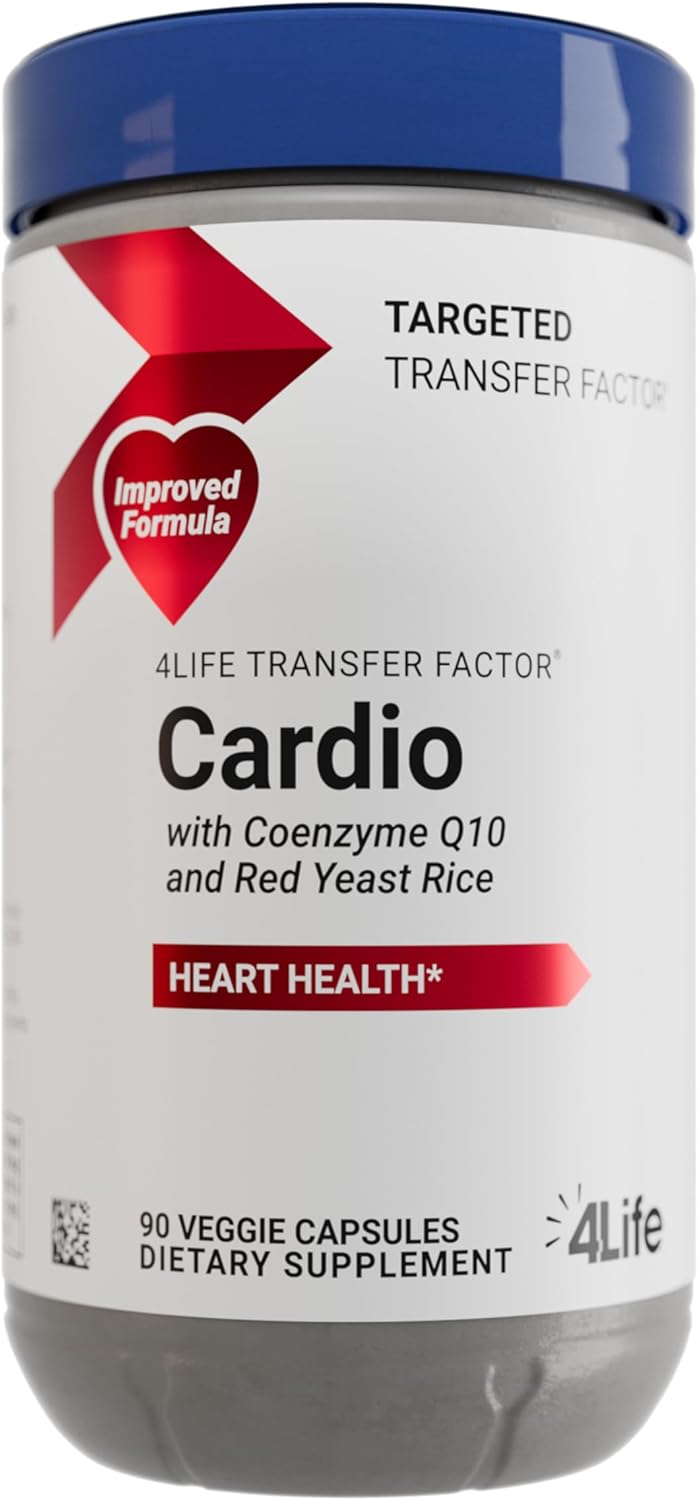 Transfer Factor Cardio: Heart Health Support Supplement with Ginkgo Biloba, Garlic, Red Yeast Rice, and Resveratrol - 90 Capsules