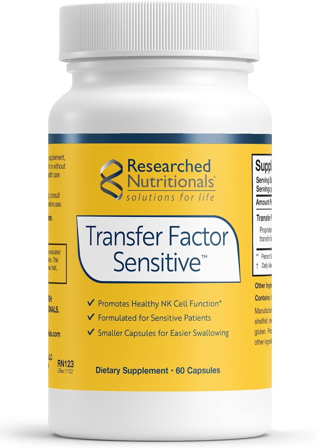 Transfer Factor Sensitive Capsules - Supports Immune Health with Bovine Derived Transfer Factors & Colostrum (60 Caps)