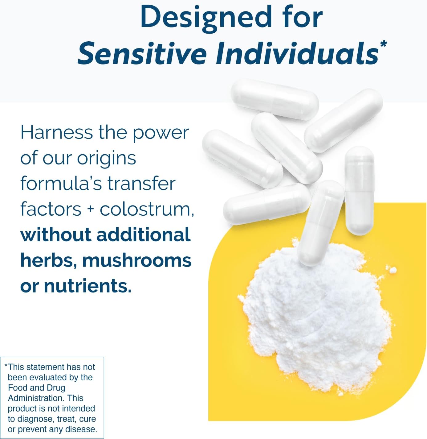 Transfer Factor Sensitive Capsules - Supports Immune Health with Bovine Derived Transfer Factors & Colostrum (60 Caps)