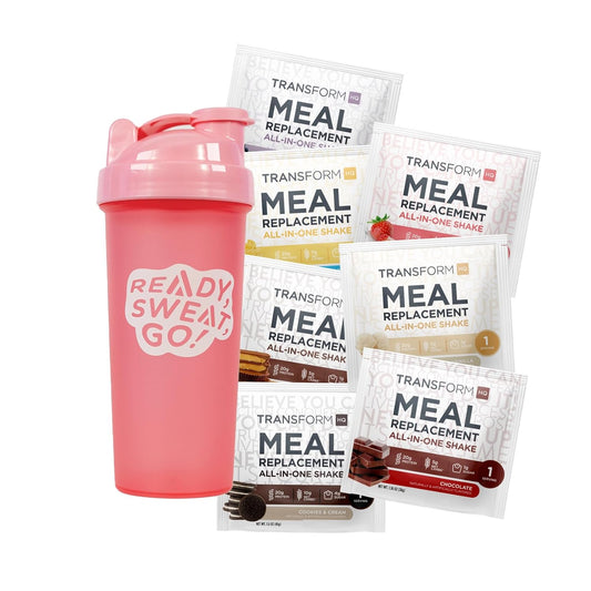 TransformHQ Variety Box: Meal Replacement Shake with Shaker, 7 Single-Serving Packs