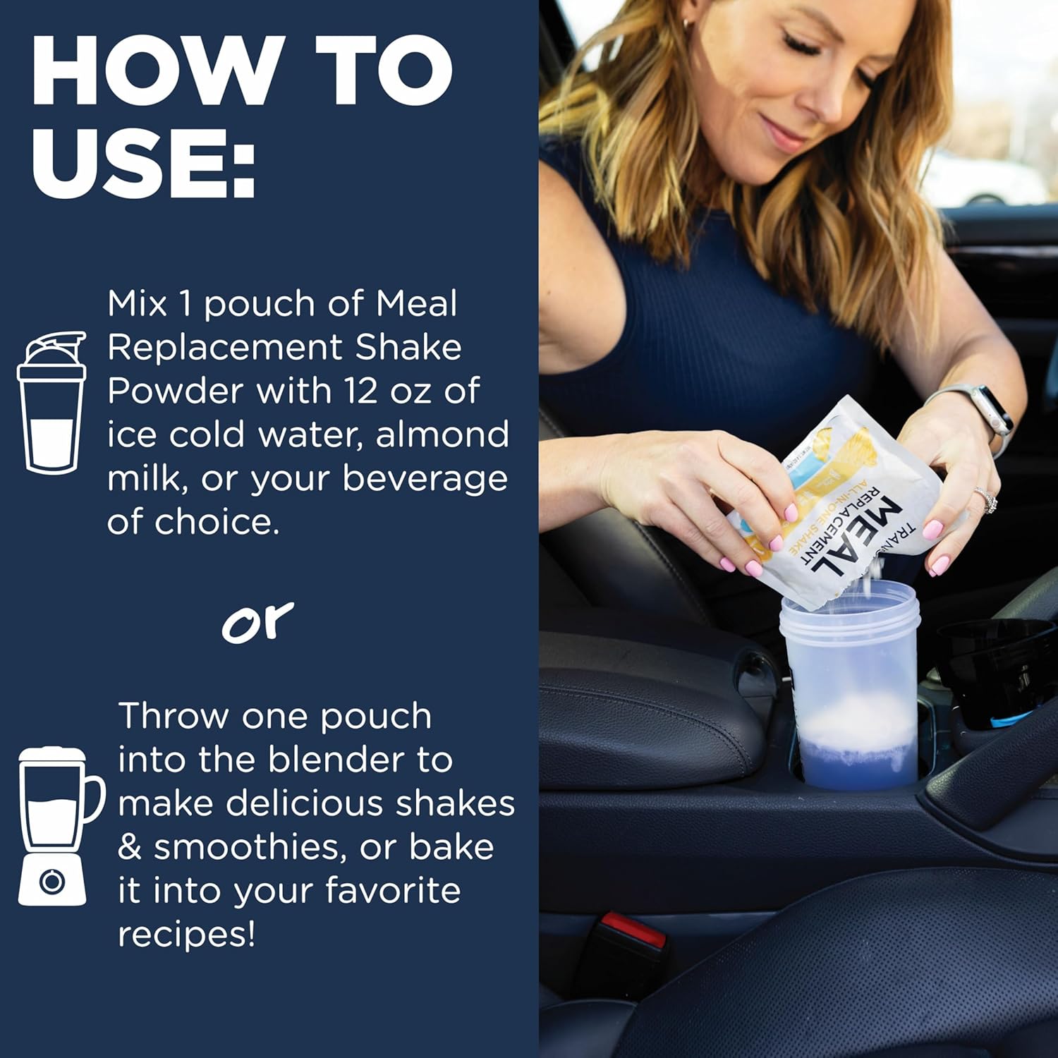 TransformHQ Variety Box: Meal Replacement Shake with Shaker, 7 Single-Serving Packs