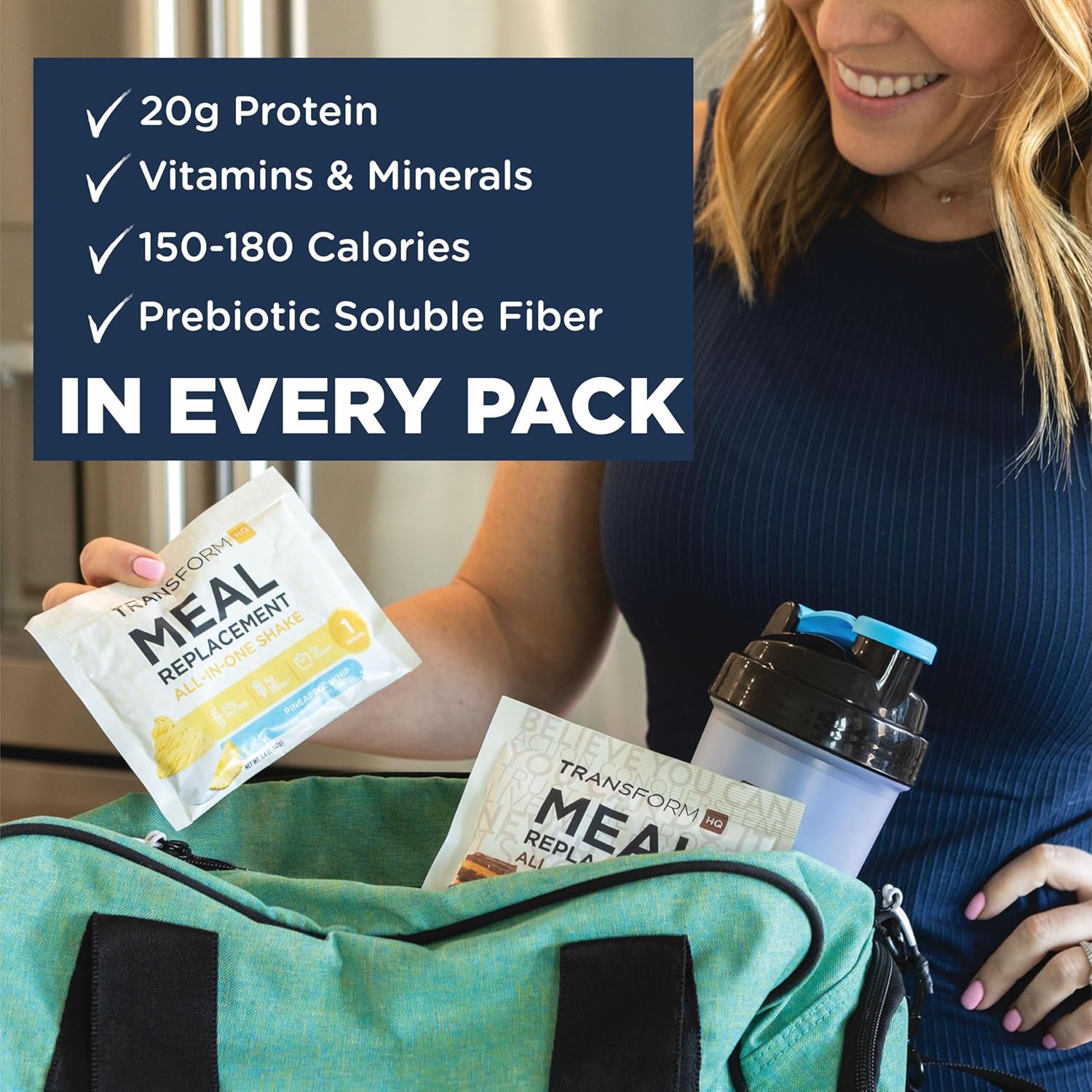 TransformHQ Variety Box: Meal Replacement Shake with Shaker, 7 Single-Serving Packs