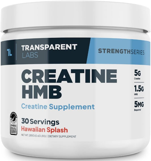 Transparent Labs Creatine HMB: Muscle Growth & Strength Powder - 30 Servings, Hawaiian Splash Flavor