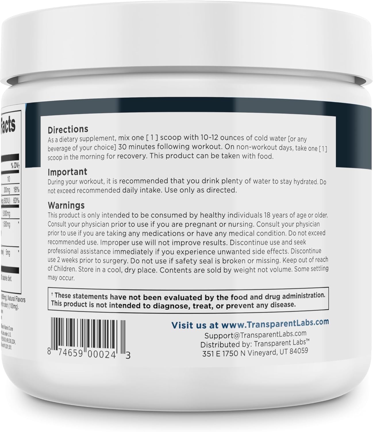 Transparent Labs Creatine HMB: Muscle Growth & Strength Powder - 30 Servings, Hawaiian Splash Flavor