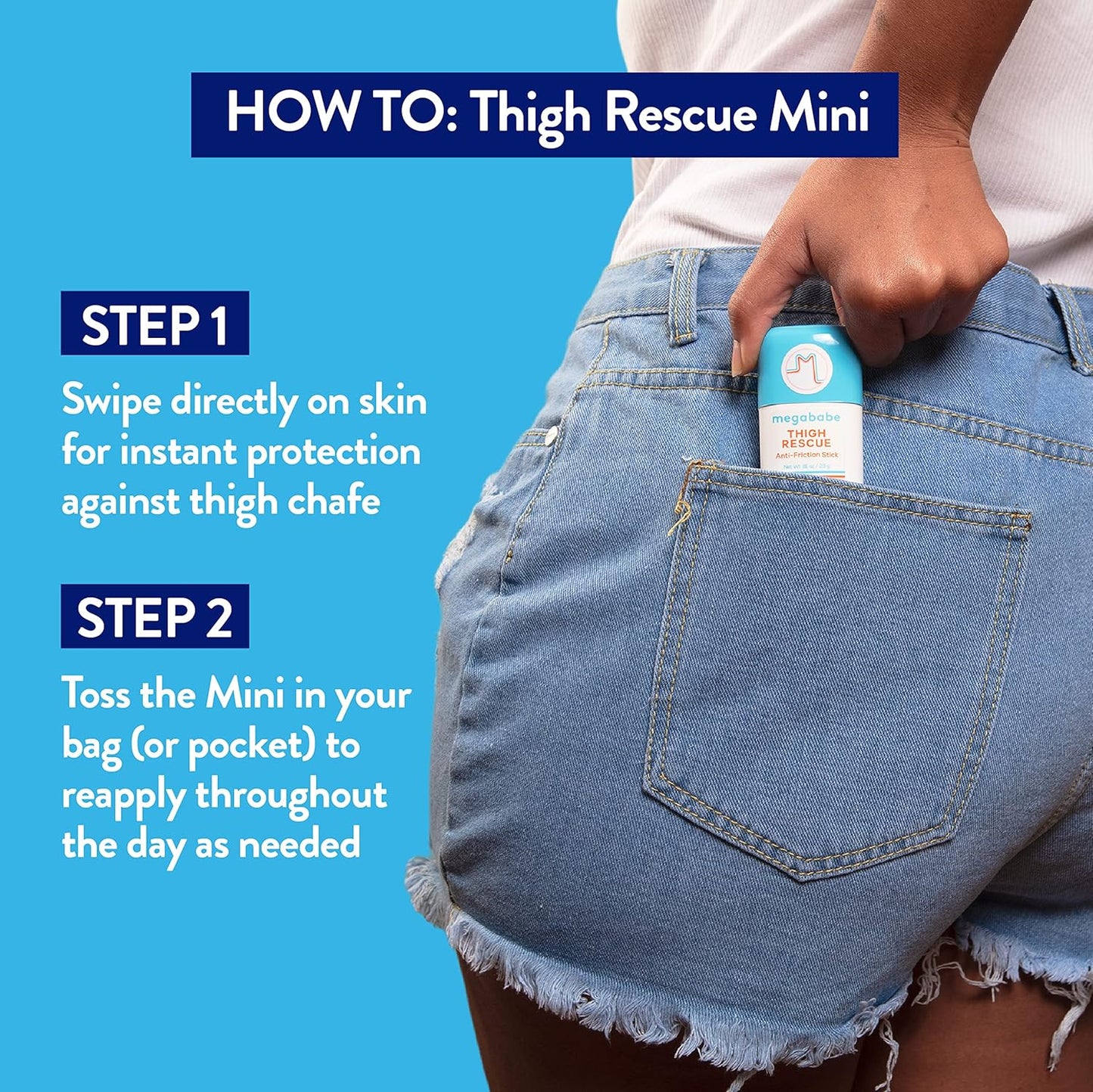 Travel Size Megababe Thigh Rescue Stick - Anti-Chafe Solution