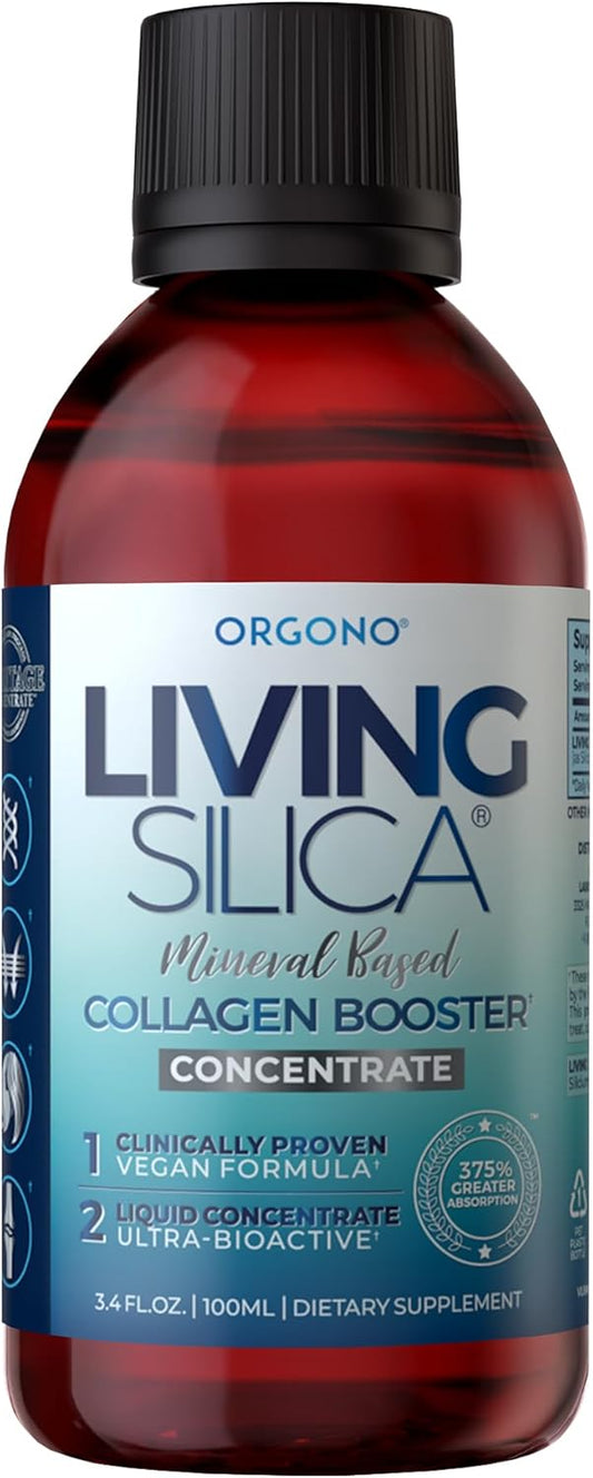 Travel-Sized Orgono Living Silica Mineral Collagen Booster Drink - 3.4 FL.OZ - Supports Joint & Bone Health - Vegan Formula