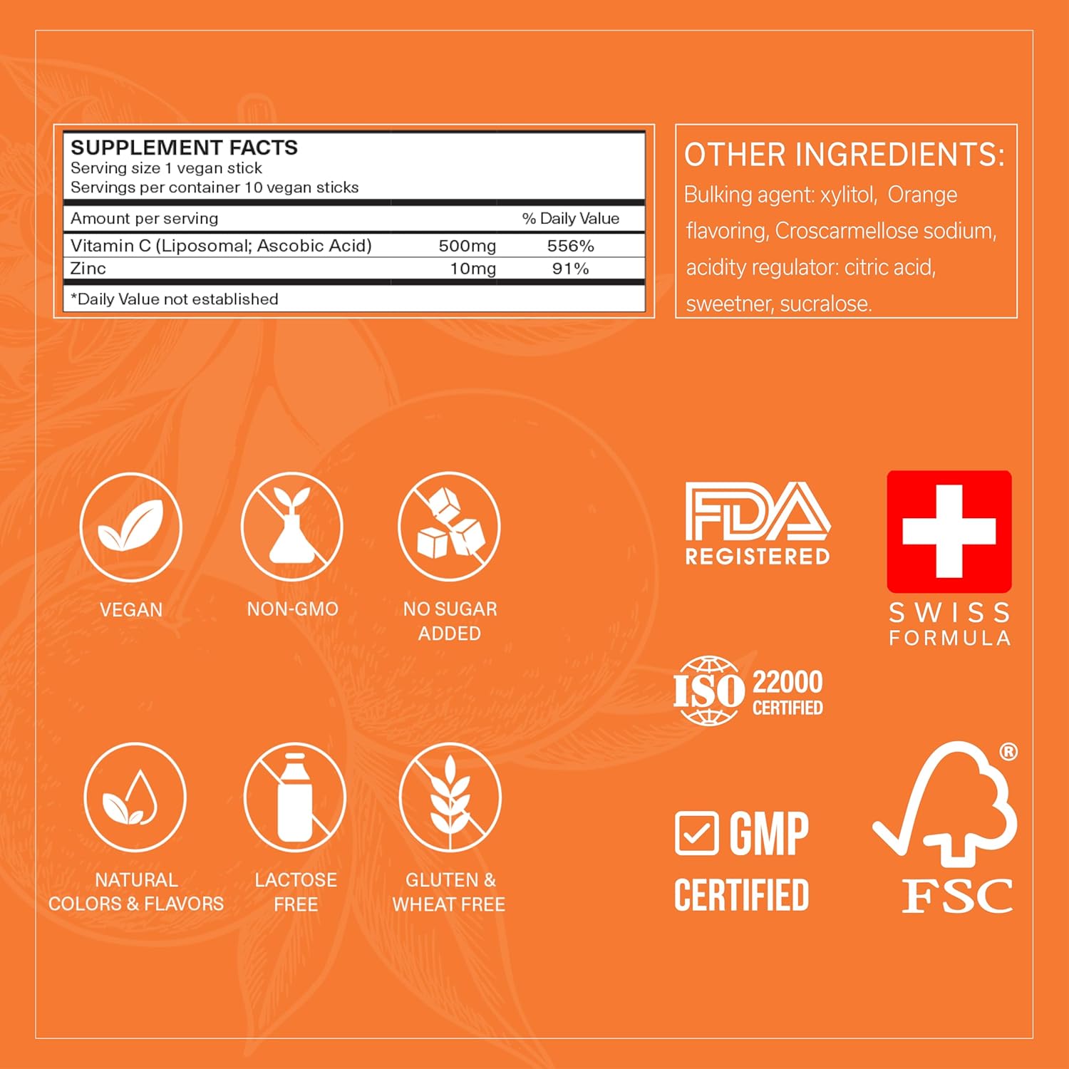 TravelSANA Liposomal Vitamin C & Zinc Sticks - Boost Energy, Immunity, Combat Fatigue - Advanced Absorption Technology - Fast-Acting - 30 Pack