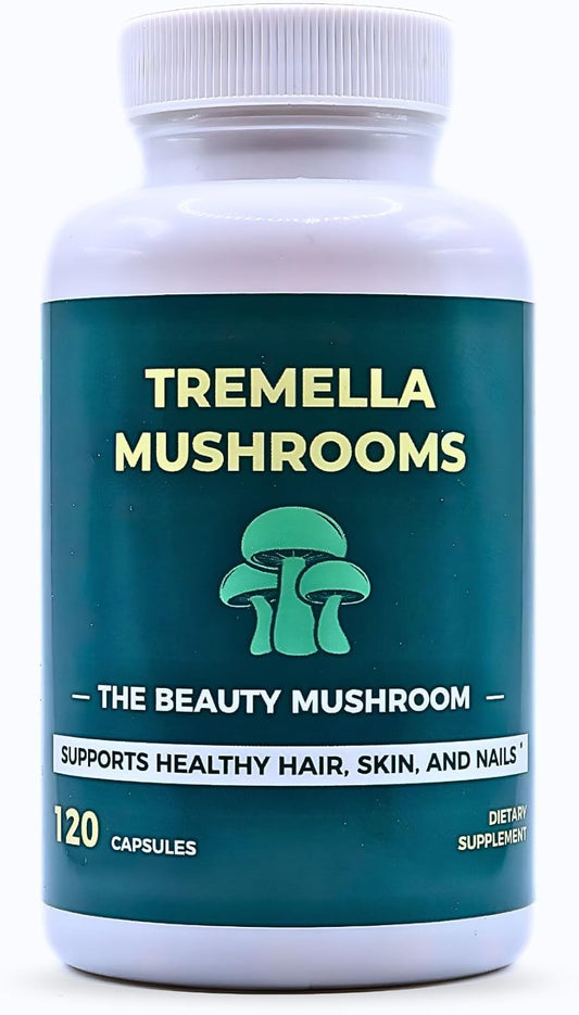 Tremella Mushroom Extract Capsules | Vegan Supplement for Skin, Hair, Nails, Joints, Brain Health | Non-GMO Immunity Support