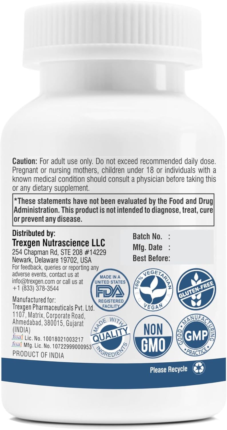 Trexgenics Metabolism Support Capsules with Gymnema, Bitter Melon, Chromium, and Alpha Lipoic Acid - 60 Vegan Capsules