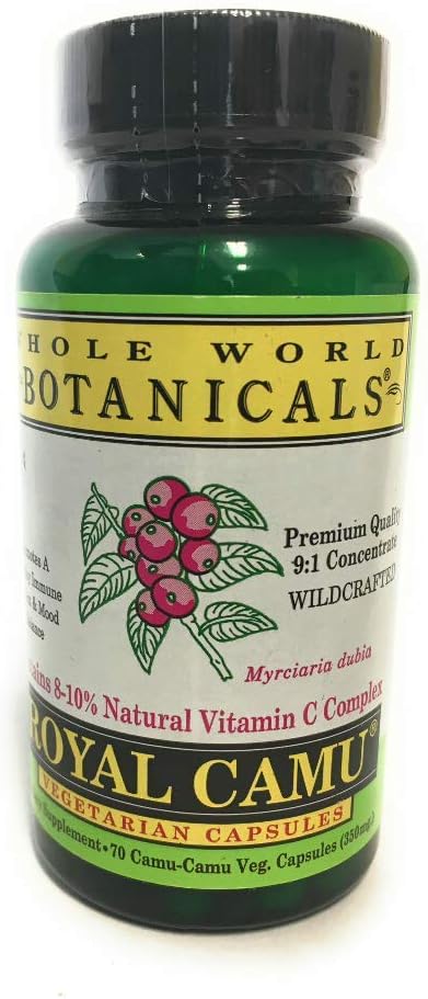 Trial Size WHOLE WORLD BOTANICALS Royal Camu Capsules - 70 Count