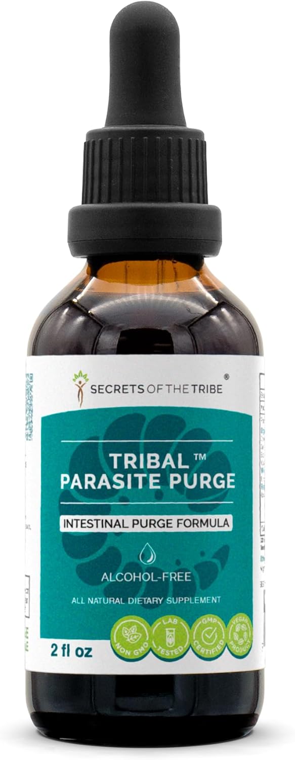 Tribal Parasite Alcohol-Free Herbal Extract with Cranberry, Garlic, Wormwood, Pumpkin 2 oz - High-Potency Intestinal Purge Formula