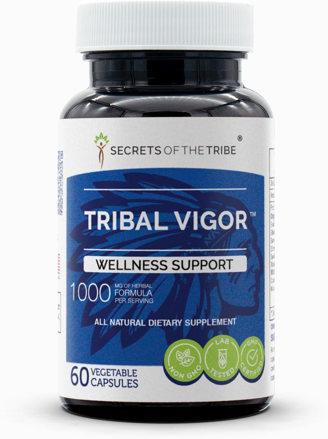 Tribal Vigor 60 Capsules - Herbal Blend with Eleuthero Siberian Ginseng, Catuaba, and Horny Goat Weed for Wellness Support