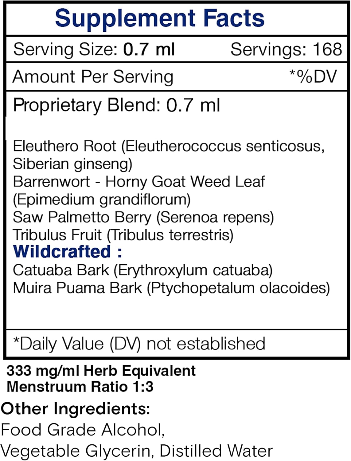 Tribal Vigor Herbal Extract Tincture with Eleuthero Siberian Ginseng and Horny Goat Weed - 8 Ounces of Wellness Support